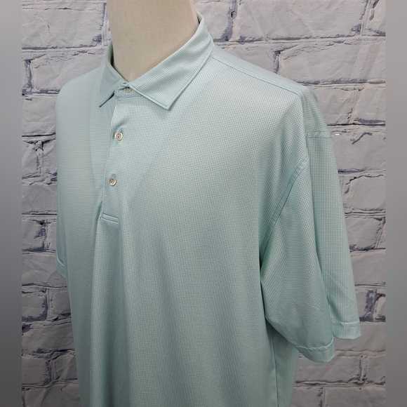 Peter Millar Men's Golf Polo Shirt Summer Comfort Light Green Herringbone sz XL - Picture 4 of 16